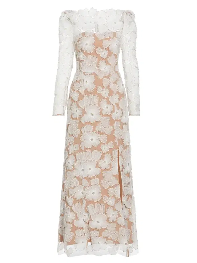 Elliatt Women's The New Bride Darcy Embellished Mesh Gown - White