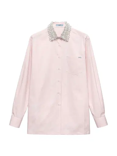 Prada Women's Poplin Shirt - Pink - Size 10 | Thumbnail 1 Prada Women's Poplin Shirt - Pink - Size 10 | Thumbnail 1
