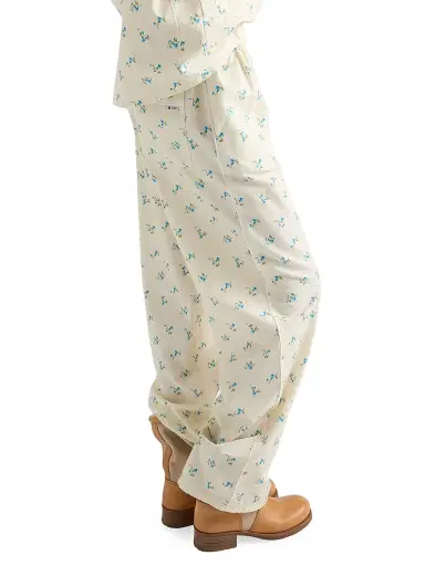 Prada Women's Floral Print Old Canvas Pants | Thumbnail 3