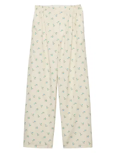 Prada Women's Floral Print Old Canvas Pants | Thumbnail 1