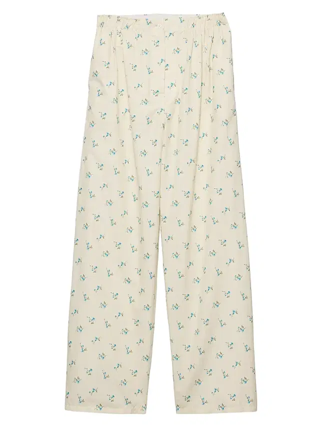 Prada Women's Floral Print Old Canvas Pants - Beige Multi