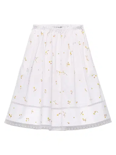 Prada Women's Embroidered Poplin Skirt - White - Size 10 | Thumbnail 1 Prada Women's Embroidered Poplin Skirt - White - Size 10 | Thumbnail 1