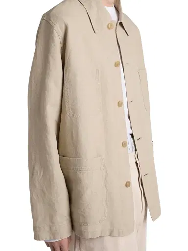 Prada Men's Single-Breasted Linen Jacket - Beige Khaki - Size XXL | Thumbnail 4 Prada Men's Single-Breasted Linen Jacket - Beige Khaki - Size XXL | Thumbnail 4