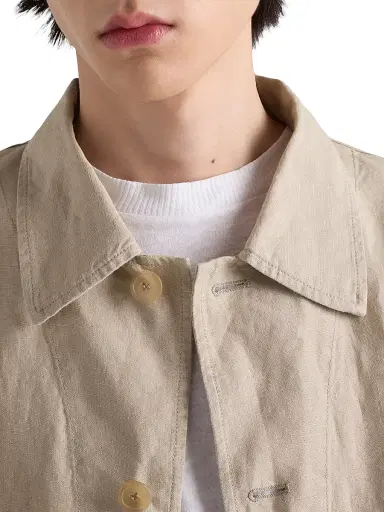 Prada Men's Single-Breasted Linen Jacket - Beige Khaki - Size XXL | Thumbnail 5 Prada Men's Single-Breasted Linen Jacket - Beige Khaki - Size XXL | Thumbnail 5