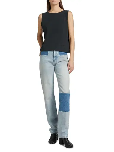 MM6 MAISON MARGIELA Women's Patchwork Denim Pants - Medium Blue - Size 25 | Thumbnail 2