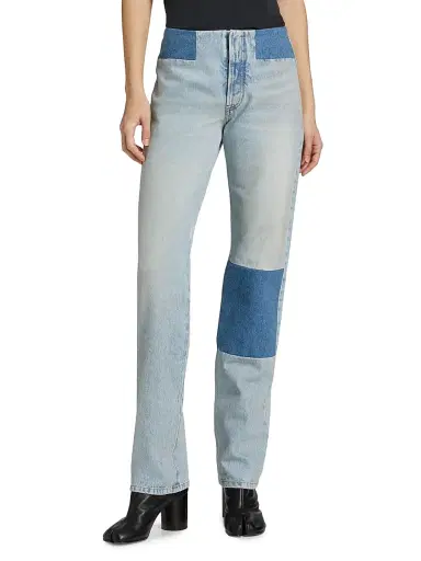 MM6 MAISON MARGIELA Women's Patchwork Denim Pants - Medium Blue - Size 25 | Thumbnail 3