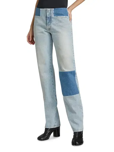 MM6 MAISON MARGIELA Women's Patchwork Denim Pants - Medium Blue - Size 25 | Thumbnail 4