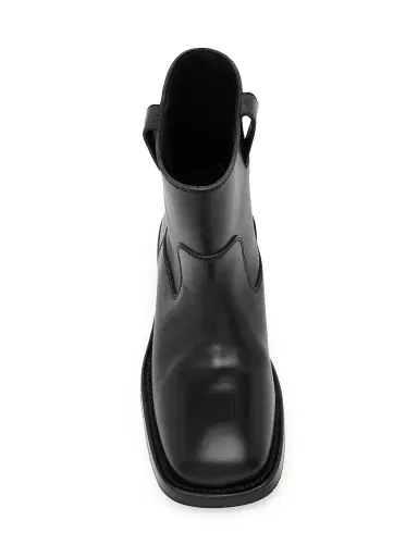 MOSCHINO Men's Leather Logo Spur Ankle Boots - Black - Size 13 | Thumbnail 4 MOSCHINO Men's Leather Logo Spur Ankle Boots - Black - Size 13 | Thumbnail 4