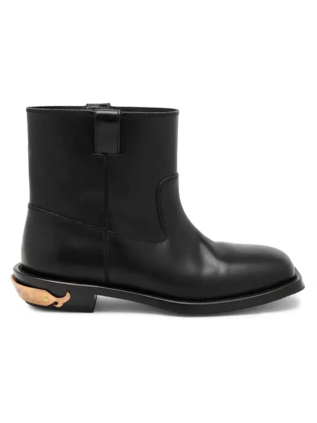 MOSCHINO Men's Leather Logo Spur Ankle Boots - Black - Size 13
