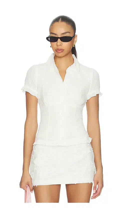 MORE TO COME Abril Button Up Top