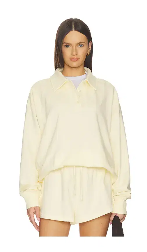 WeWoreWhat Henley Pull Over Sweatshirt
