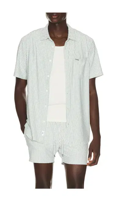 Vintage Summer Stripe Knit Button Down Shirt | Thumbnail 1