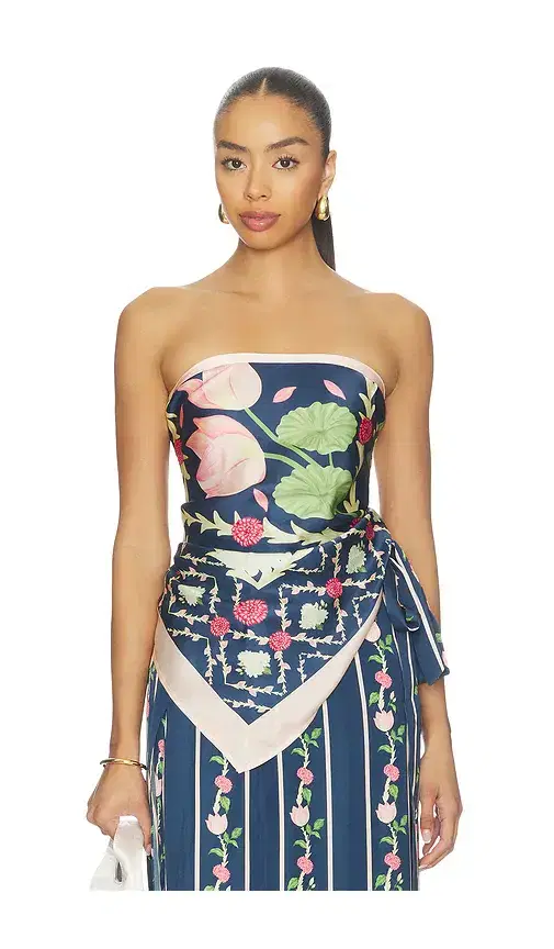Verandah Lotus And Mallipoo Scarf Blouse