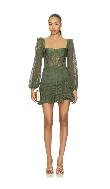 PatBO Sirena Mesh Long Sleeve Mini Dress | Thumbnail 1 PatBO Sirena Mesh Long Sleeve Mini Dress | Thumbnail 1