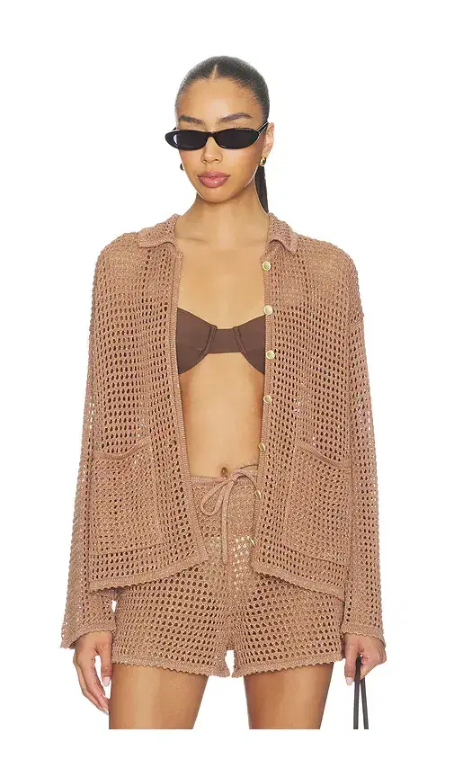 L'AGENCE Mariana Pointelle Knit Shirt