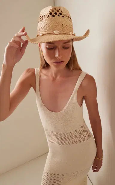 Lack of color Shell-Embellished Raffia Cowboy Hat | Thumbnail 2 Lack of color Shell-Embellished Raffia Cowboy Hat | Thumbnail 2