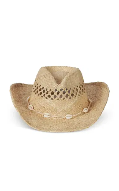 Lack of color Shell-Embellished Raffia Cowboy Hat | Thumbnail 6 Lack of color Shell-Embellished Raffia Cowboy Hat | Thumbnail 6