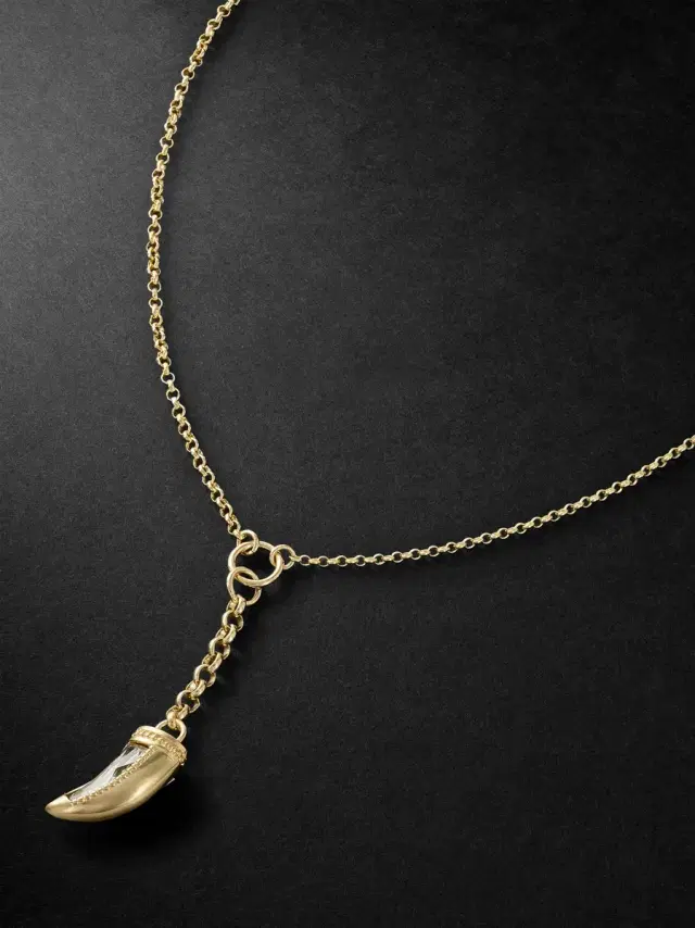 Foundrae La Loba Claw Small 18-Karat Gold Prasiolite Pendant Necklace - Men