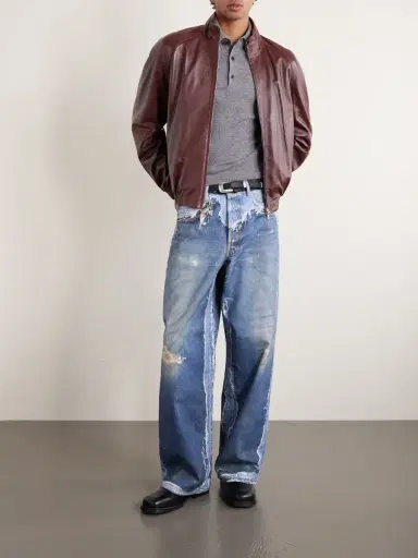 Acne Studios 1981 Wide-Leg Trompe L'oeil Printed Organic Jeans - Men | Thumbnail 2