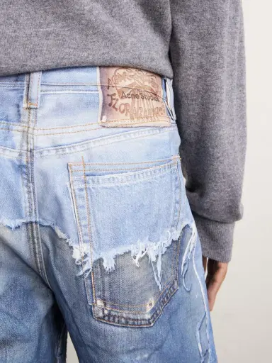 Acne Studios 1981 Wide-Leg Trompe L'oeil Printed Organic Jeans - Men | Thumbnail 5