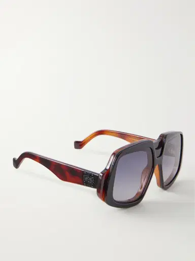 Loewe Anagram Havana Geometric Acetate Sunglasses - Men | Thumbnail 4 Loewe Anagram Havana Geometric Acetate Sunglasses - Men | Thumbnail 4