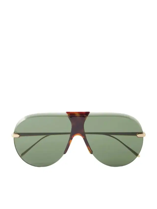 Loewe Aviator-style gold-tone and tortoiseshell acetate sunglasses - Men