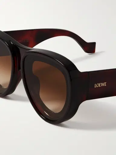 Loewe Paula's Ibiza Havana Aviator-Style Acetate Sunglasses - Men | Thumbnail 2