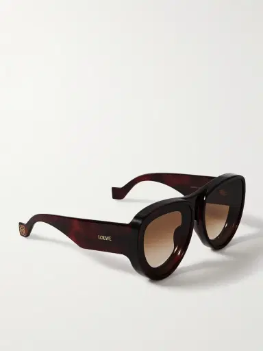 Loewe Paula's Ibiza Havana Aviator-Style Acetate Sunglasses - Men | Thumbnail 3