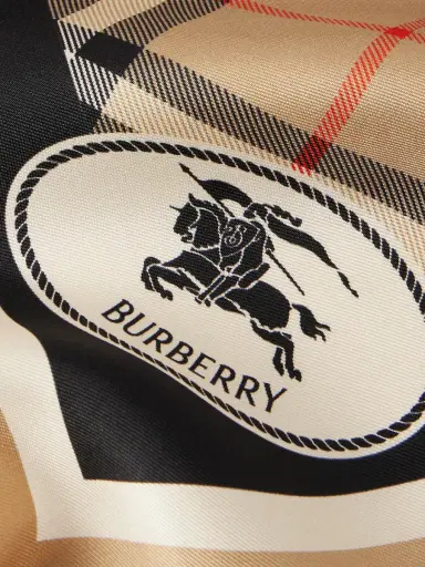 Burberry Logo-Print Checked Silk-Twill Scarf - Men | Thumbnail 4 Burberry Logo-Print Checked Silk-Twill Scarf - Men | Thumbnail 4