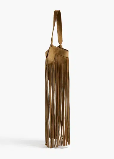Khaite Nano Lotus Fringe Tote In Mud Suede | Thumbnail 3