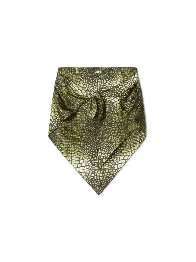 Off-White Green Crocodile Bandana Skirt