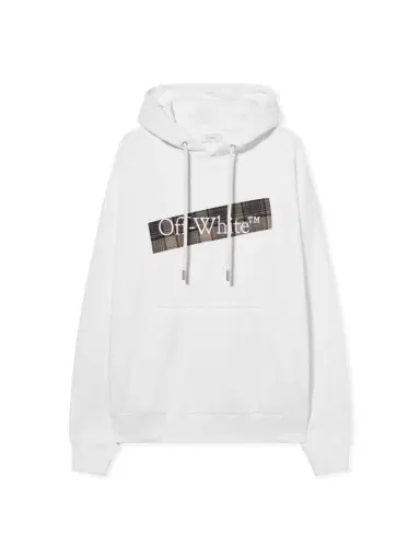 Off-White Diagonal Flannel Hoodie | Thumbnail 1 Off-White Diagonal Flannel Hoodie | Thumbnail 1