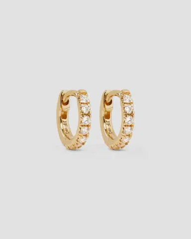 Jennifer Fisher 18K Essential Pavé Tiny Huggie | Thumbnail 2 Jennifer Fisher 18K Essential Pavé Tiny Huggie | Thumbnail 2