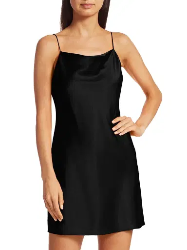 Alice + Olivia Women's Harmony Mini Slip Dress - Black - Size 12 | Thumbnail 3