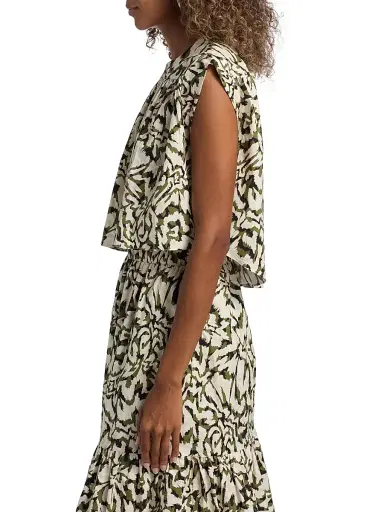 Misa Los Angeles Women's Alina Floral Crop Top - Patchwork Butterfly - Size Small | Thumbnail 4 Misa Los Angeles Women's Alina Floral Crop Top - Patchwork Butterfly - Size Small | Thumbnail 4