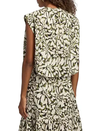 Misa Los Angeles Women's Alina Floral Crop Top - Patchwork Butterfly - Size Small | Thumbnail 5 Misa Los Angeles Women's Alina Floral Crop Top - Patchwork Butterfly - Size Small | Thumbnail 5