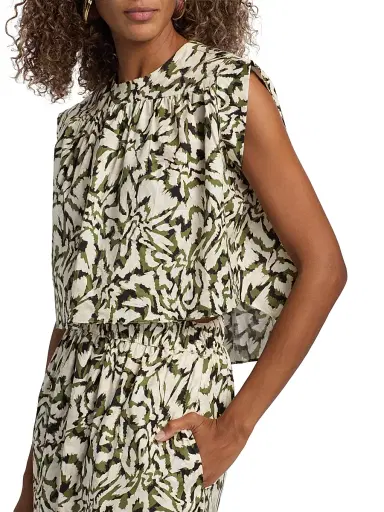 Misa Los Angeles Women's Alina Floral Crop Top - Patchwork Butterfly - Size Small | Thumbnail 6 Misa Los Angeles Women's Alina Floral Crop Top - Patchwork Butterfly - Size Small | Thumbnail 6