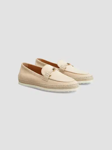 Tod's Women's Suede & Raffia Loafers - Naturale | Thumbnail 2 Tod's Women's Suede & Raffia Loafers - Naturale | Thumbnail 2