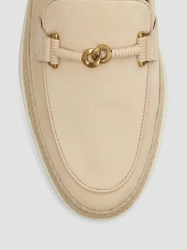 Tod's Women's Suede & Raffia Loafers - Naturale | Thumbnail 4 Tod's Women's Suede & Raffia Loafers - Naturale | Thumbnail 4