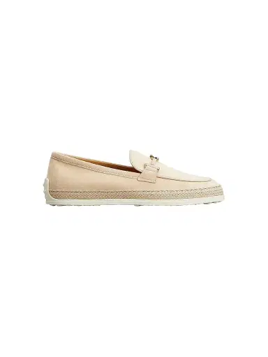 Tod's Women's Suede & Raffia Loafers - Naturale | Thumbnail 1 Tod's Women's Suede & Raffia Loafers - Naturale | Thumbnail 1