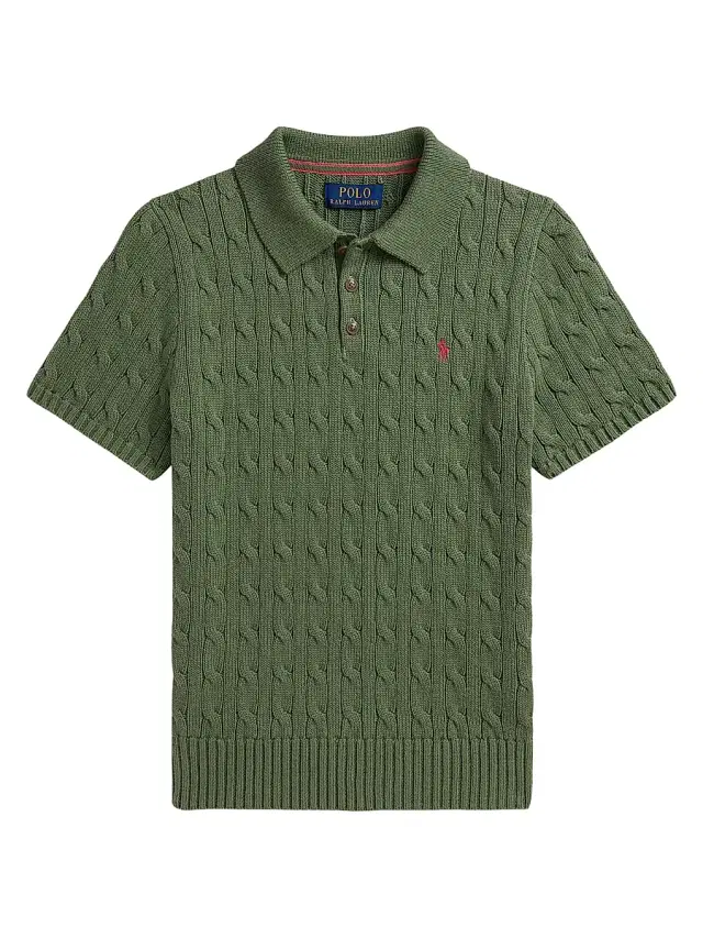 Polo Ralph Lauren Little Boy's & Boy's Cable-Knit Polo Sweater - Cargo Green