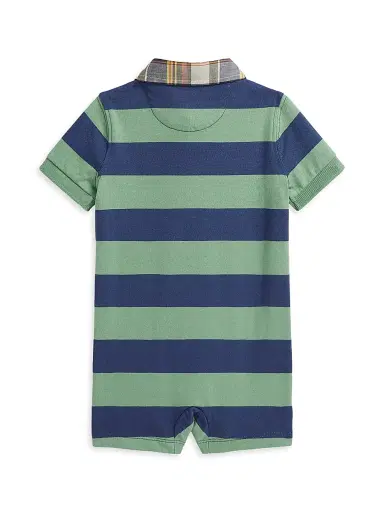 Polo Ralph Lauren Baby Boy's Striped Rugby Shortalls - Faded Mint - Size 9 Months | Thumbnail 2 Polo Ralph Lauren Baby Boy's Striped Rugby Shortalls - Faded Mint - Size 9 Months | Thumbnail 2