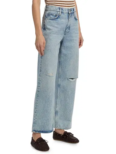 rag & bone Women's Shea High-Rise Relaxed Straight Jeans - Calypso Holes | Thumbnail 4 rag & bone Women's Shea High-Rise Relaxed Straight Jeans - Calypso Holes | Thumbnail 4