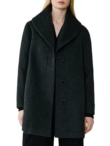 Soia & Kyo Women's Elsa Wool-Blend Shawl Collar Coat - Black Heather - Size Small | Thumbnail 1 Soia & Kyo Women's Elsa Wool-Blend Shawl Collar Coat - Black Heather - Size Small | Thumbnail 1