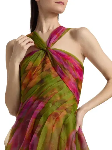 Theia Women's Rosalinda Organza Twisted Halter Gown - Camilia Pop | Thumbnail 6 Theia Women's Rosalinda Organza Twisted Halter Gown - Camilia Pop | Thumbnail 6