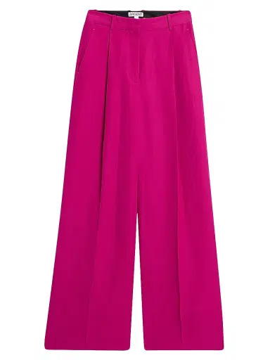 Argent Women's Pleated Twill High-Rise Trousers | Thumbnail 1