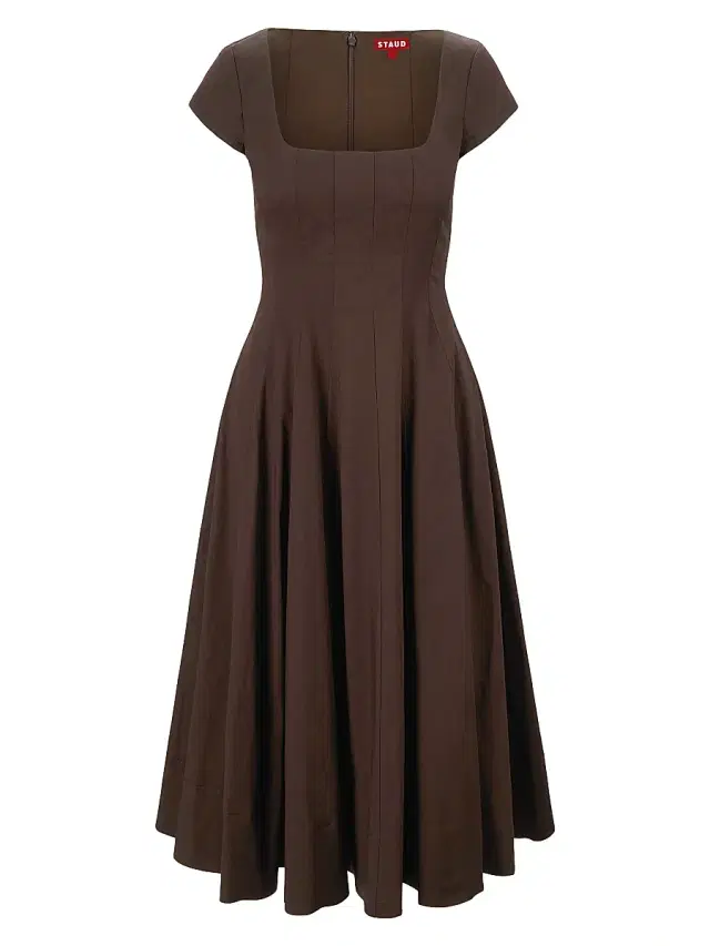 Women's Wells Stretch-Cotton Fit & Flare Midi-Dress - Earth