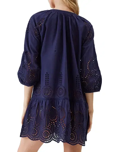 Melissa Odabash Women's Ashley Eyelet Cotton Cover-Up Minidress | Thumbnail 4 Melissa Odabash Women's Ashley Eyelet Cotton Cover-Up Minidress | Thumbnail 4