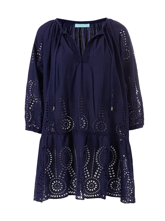 Melissa Odabash Women's Ashley Eyelet Cotton Cover-Up Minidress