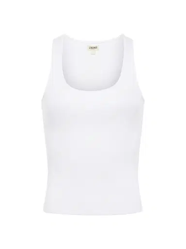 L'AGENCE Women's Adira Rib-Knit Tank - White | Thumbnail 1